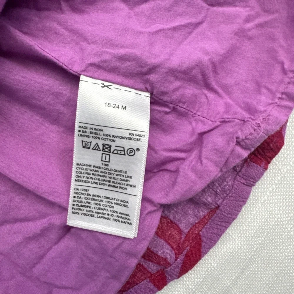 Old Navy Purple Pink Girl 18-24 Month Floral Halter Dress Summer Tropical Resort